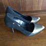 Bourbon Amy Humberman black suede and gold leather high heel court shoes size 5 eu 38 Image 3