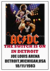 AC/DC Concert Poster Joe Louis Arena,Michigan,Detroit,USA 1983 A3 Repro "NEW"
