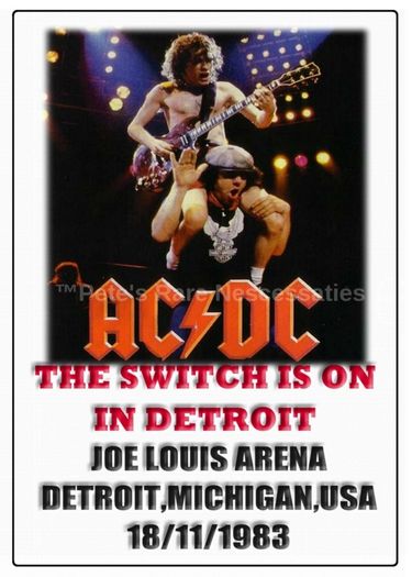 AC/DC Concert Poster Joe Louis Arena,Michigan,Detroit,USA 1983 A3 Repro "NEW"