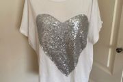 White/silver cotton top size 14 - made in Italy