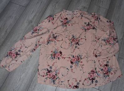 Elegant Dressy Floral Print Puff Sleeve Blouse - Size - 1XL - RRP - 18.92