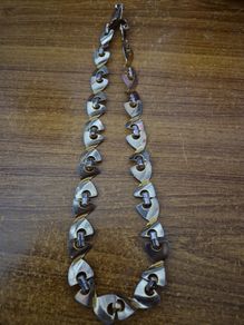 Vintage 50s 60s Gold Tone Avant Garde Link Necklace