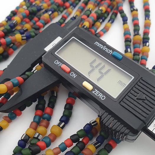 Antique African Style MultiColor 4 -5 mm Glass Beads Necklace Strand