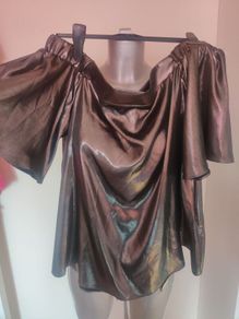 BNWT River Island silver off shoulder top size UK16 EU44 Postage included
