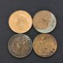 Farthing Coins x4 Great Britain UK 1926 1942 1948 Image 4