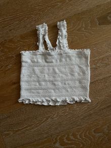 White Strappy Crop Top Size Small