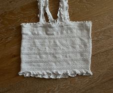 White Strappy Crop Top Size Small