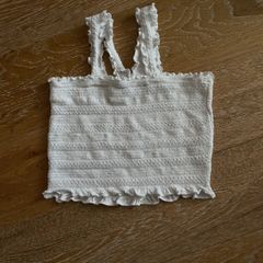 White Strappy Crop Top Size Small