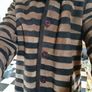 Vintage striped coat with furry collar size S Image 10