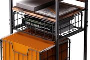 4-Tier Rolling File Cart | 2-Drawer Mobile Filing Cabinet &amp; Printer Stand with Hanging Organizer - Dark Brown
