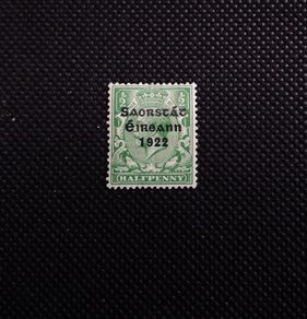 Ireland Mint Stamps : 1922 Overprint - Half Penny Green - Thom Printing