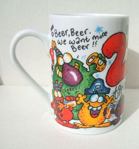 21st PARTY (Global Designs - Hirstwood) - a colourful porcelain mug (excellent unused condition)