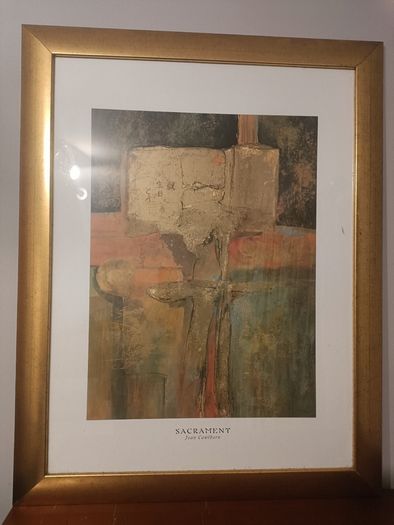 (Move out sell-see my other low priced ads) Framed Art Print "Sacrament" by Joan Cawthorn - Golden Metallic Frame