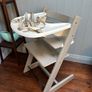 Stokke Tripp Trapp Highchair With Baby Set and tray In Grey and White Image 5