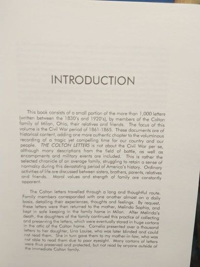 The Colton Letters: Civil War Period