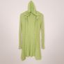 Ichi Lime Green Hooded Ribbed Knit Open Front Cardigan Size M Image 5