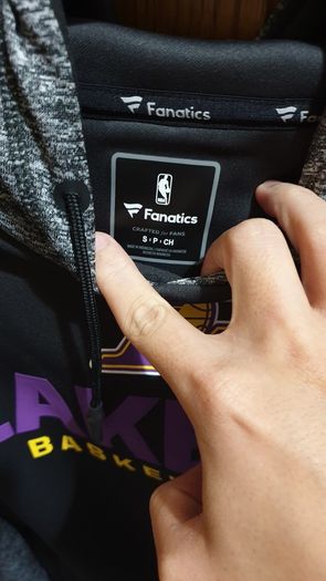 authentic NBA los angeles lakers black grey small hoodie