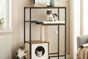Cat scratching post, cat tree, 2-in-1 furniture, vintage brown