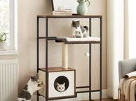 main image for ad Cat scratching post, cat tree, 2-in-1 furniture, vintage brown
