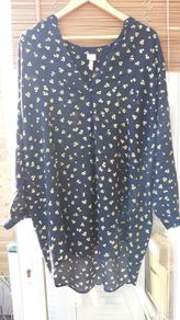 Navy Yellow Print Tunic