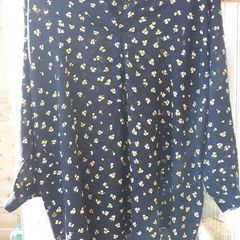 Navy Yellow Print Tunic