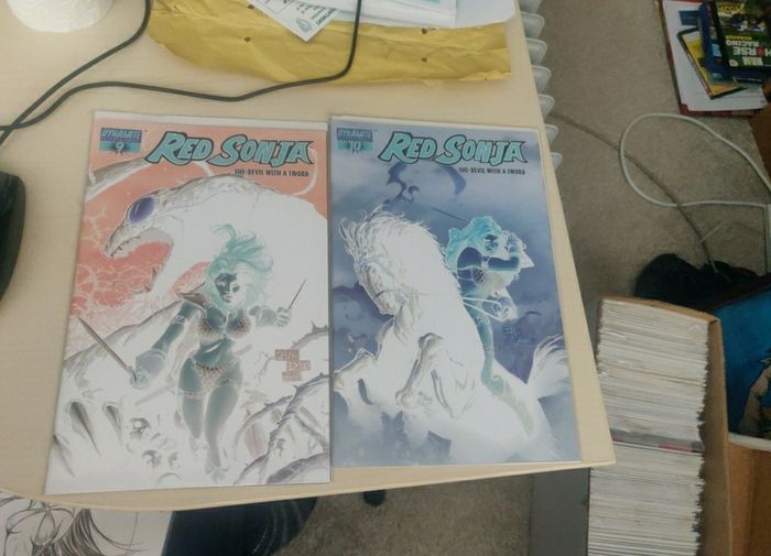 Red Sonja, Vampirella and bettie Page variants