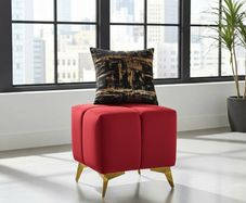 Bubble Cube Pouffe  Velvet Upholstery, Designer Accent Seat