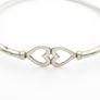 Vintage Sterling Silver Hearts Bangle Image 3
