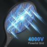 Fly Zapper, 4000V Fly Killer, USB Electric Fly Swatter with 1200mAh Rechargeable Battery, LED light, Removable Flashlight, 3-Layer Protective Net, Mosquito Killer, for Indoor and Outdoor (FREE SHIPPING) Image 4