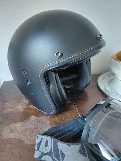2 jackets and scorpion helmet
