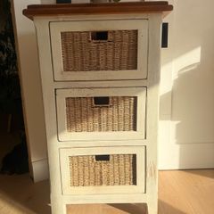 Strawbridge three drawer solid wood/wicker unit