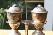 Vintage silver plated Kitchen Decor, Salt and Pepper Shakers Set