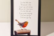 Little Robin Poem by John F. Connor - Framed A4 Print