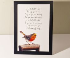 Little Robin Poem by John F. Connor - Framed A4 Print