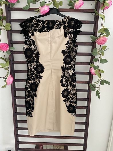 dress occasion brand comma size 12 beige with black lace
