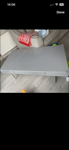 Grey lacquered coffee table