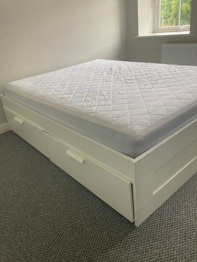 Double Bed with storage drawers and mattress from IKEA