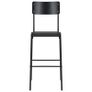 Bar Chairs 6 pcs Black Solid Plywood Steel Image 3
