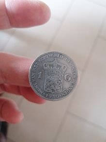 1930 Netherlands Silver One Gulden Coin