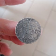 1930 Netherlands Silver One Gulden Coin