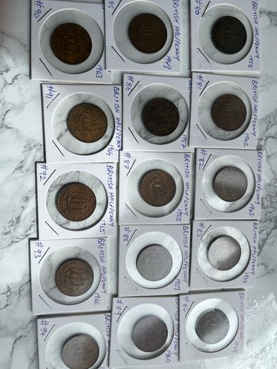 British Ship Halfpennies x 3 for a euro. 5 euro minimum.