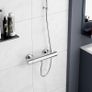 Thermostatic Shower Mixer,Wall Mounted Shower Mixer Bar,Shower Mixer Tap with Anti-Scald Control Valve, Chrome, Solid Brass Image 5