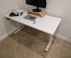 White sit-stand desk