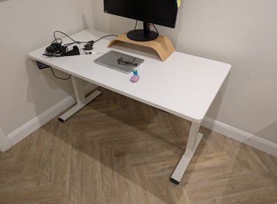 White sit-stand desk