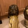Rare chalk lions mantle figures 1930s Image 3
