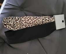 2x elastic headband NEW black and animal print