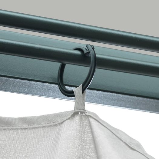 Gazebo with Curtain and String Lights 300x300 cm Cream Aluminium