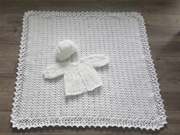 Handmade 100% cotton christening dress set 0-3 months