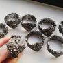 Set of 8 x matching metal / gem napkin rings Image 4