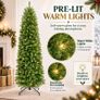 8FT/2.4m Slim Pre-Lit Artificial Pencil Christmas Tree with Lights Image 9